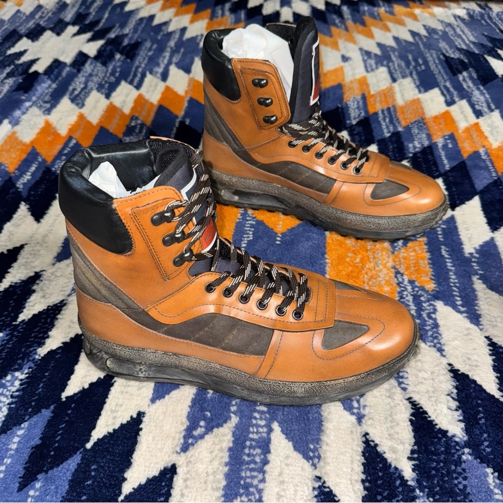 MAISON MARGIELA MENS CLIMBER HIKER LEATHER SNEAKER BOOTS WITH BOX BROWN SIZE44 - Picture 12 of 14
